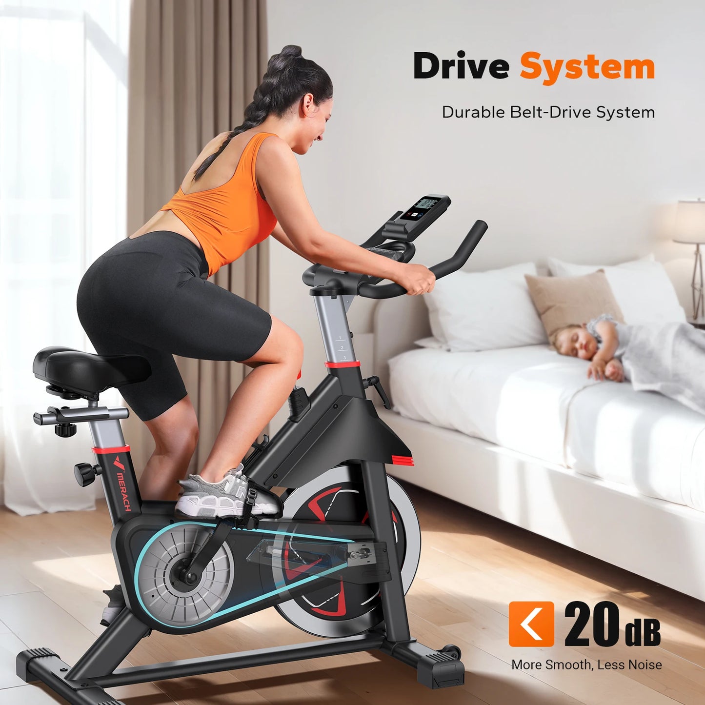 Merach S38 Indoor Cycling Bike Bluetooth App Connectivity