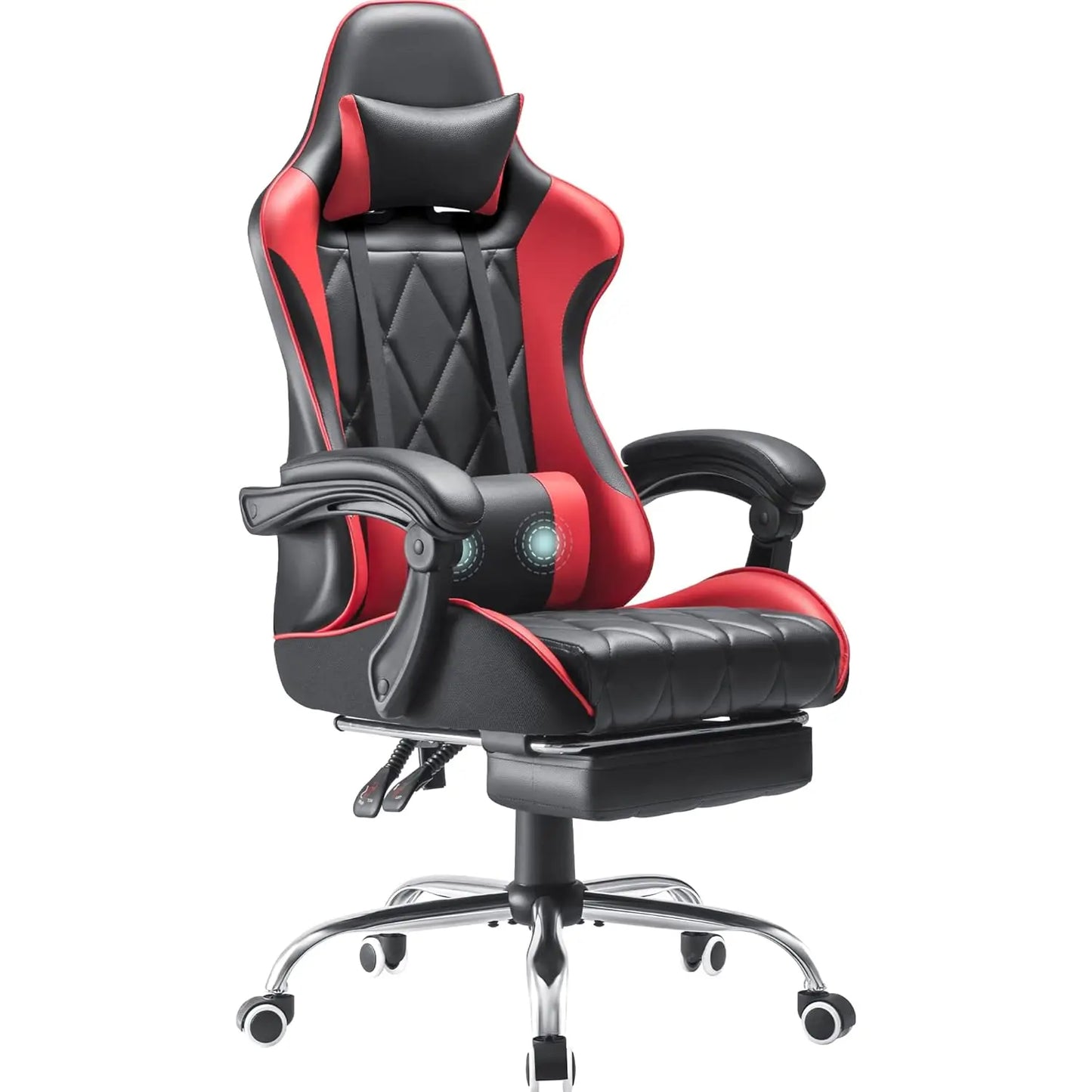 Gaming Chair With Footrest And Massage Lumbar Support