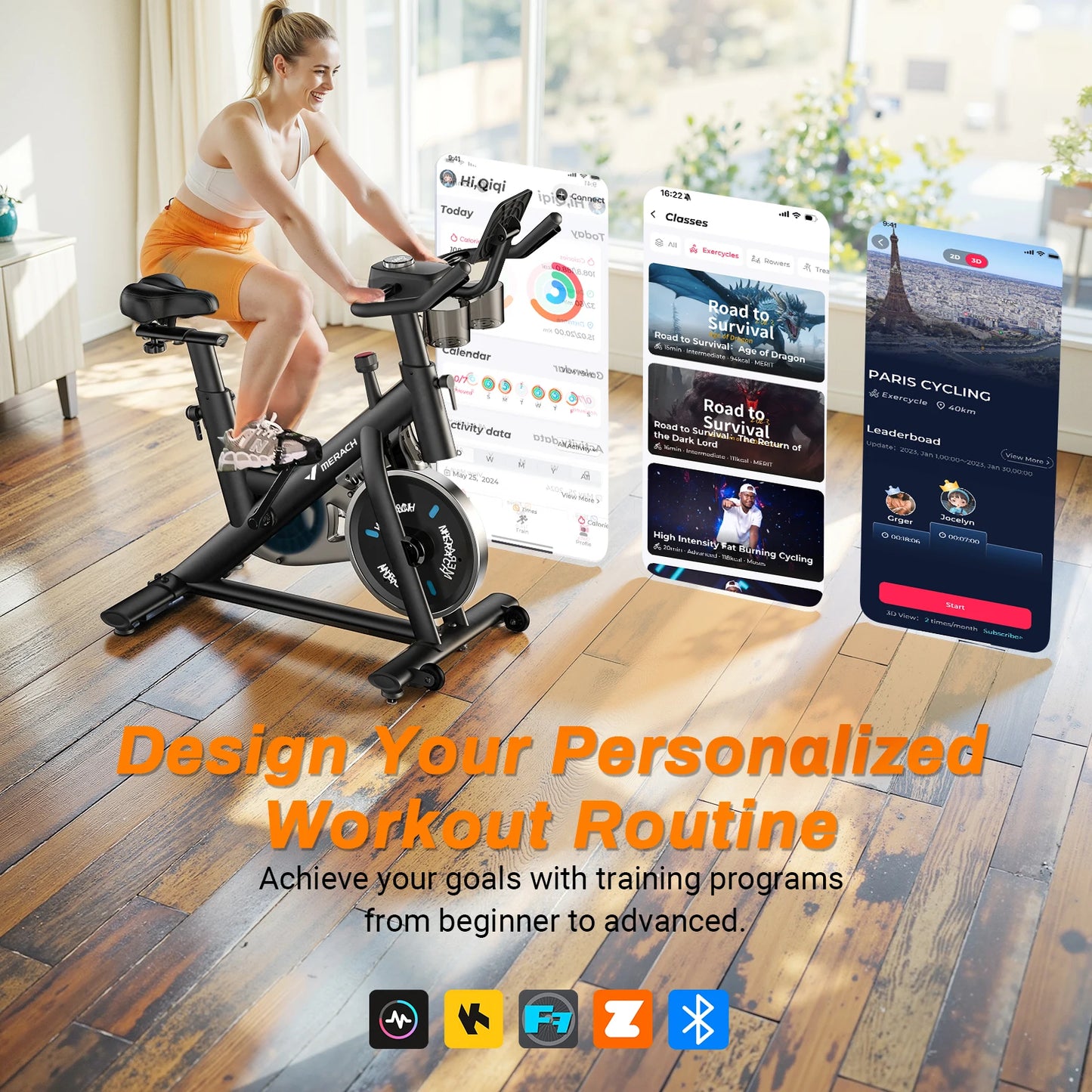 MERACH S26B1 Indoor Exercise Bike With Tablet Mount Low Noise