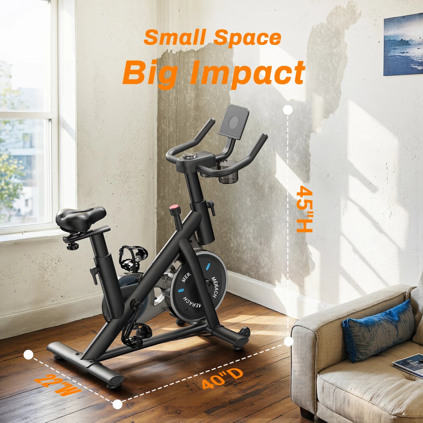MERACH S26B1 Indoor Exercise Bike With Tablet Mount Low Noise
