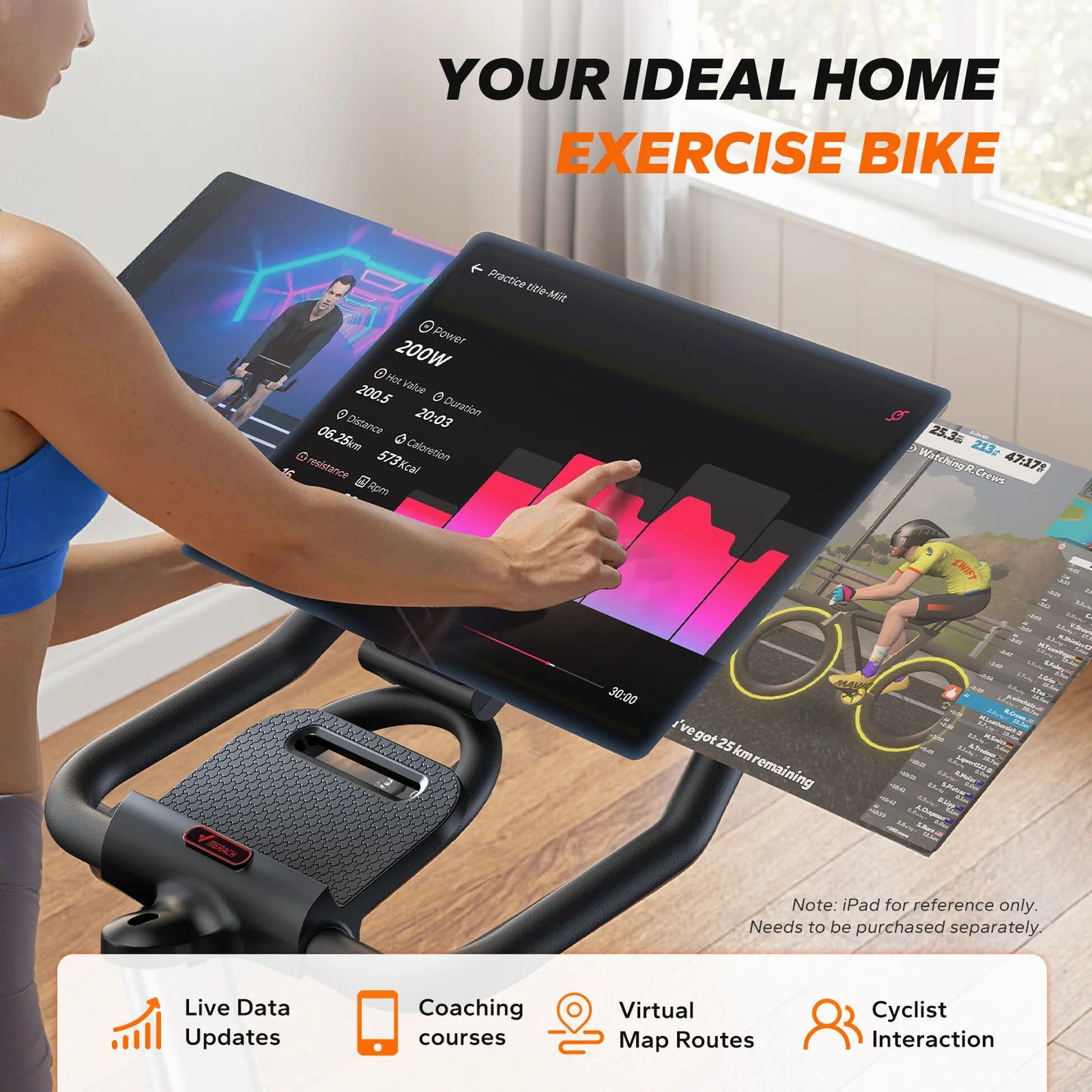 Merach S38 Indoor Cycling Bike Bluetooth App Connectivity