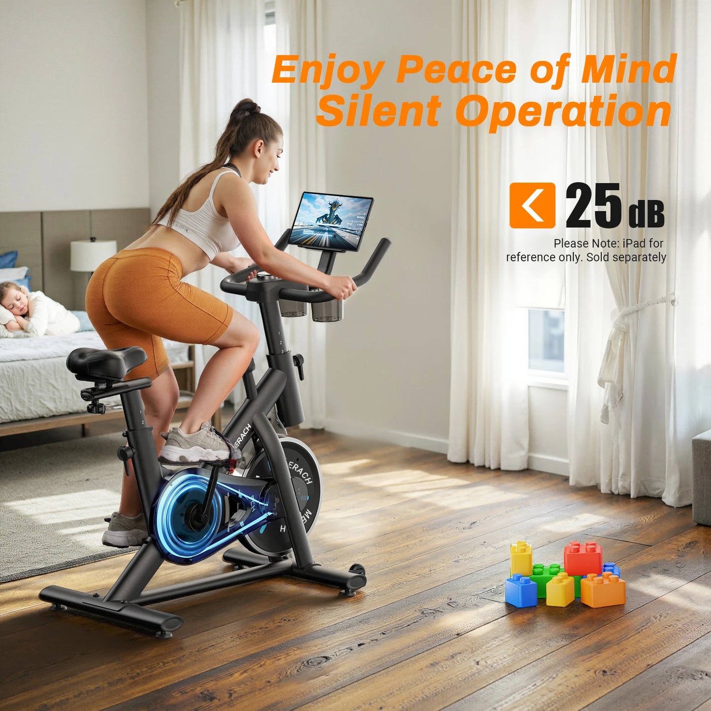 MERACH S26B1 Indoor Exercise Bike With Tablet Mount Low Noise