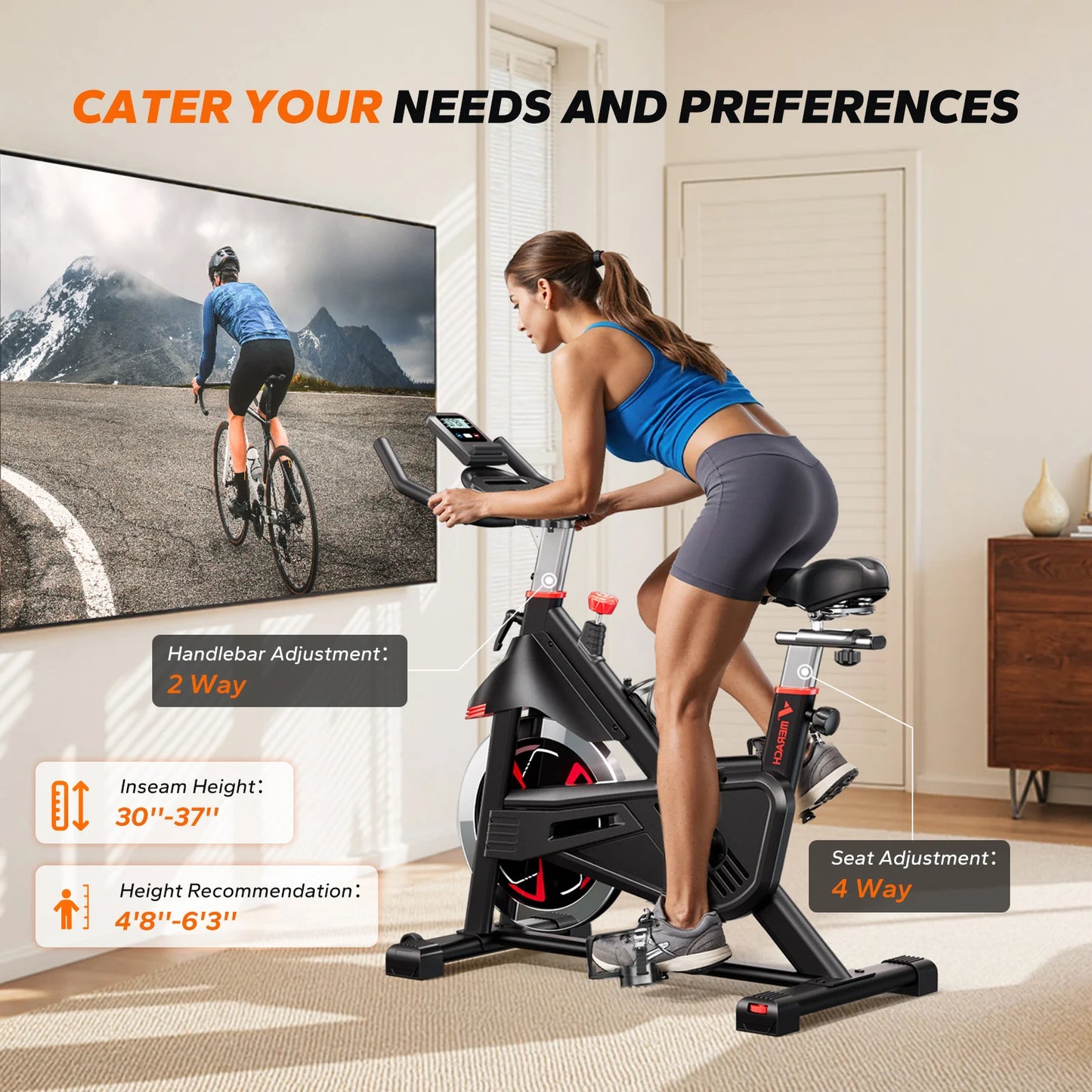 Merach S38 Indoor Cycling Bike Bluetooth App Connectivity