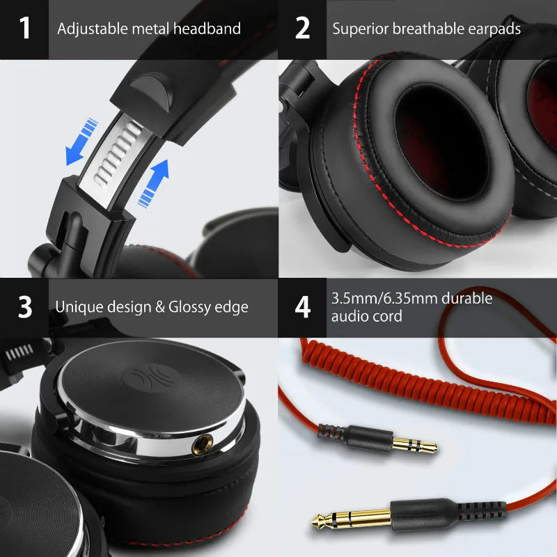 Oneodio Professional Wired Studio DJ Headphones With Microphone