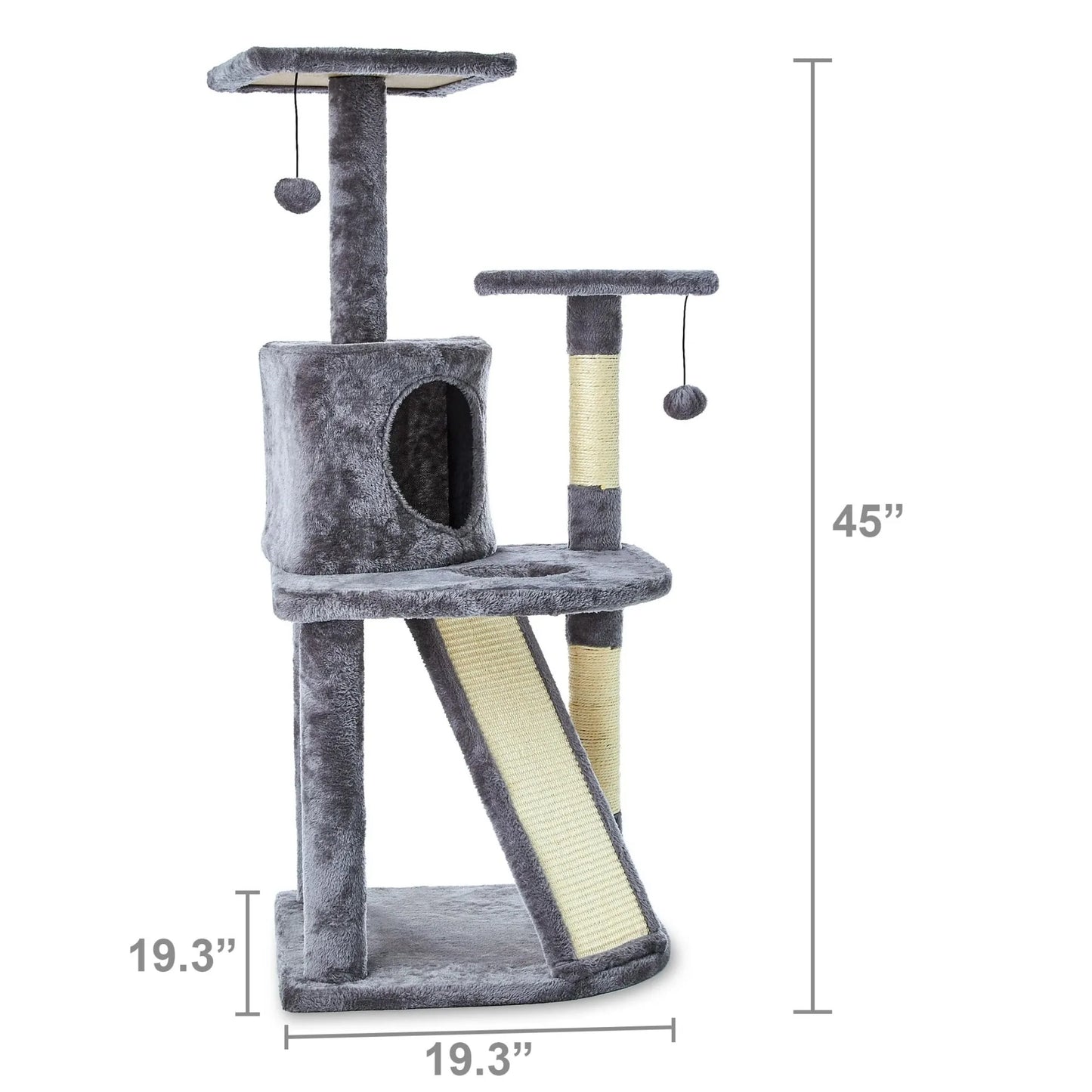 Five Level Cat Tree And Condo With Sisal Posts And Plush Lounge