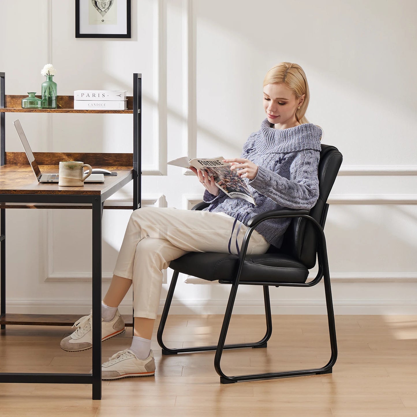 JHK Ergonomic Padded Backrest Living Room Gaming Chair Armrests