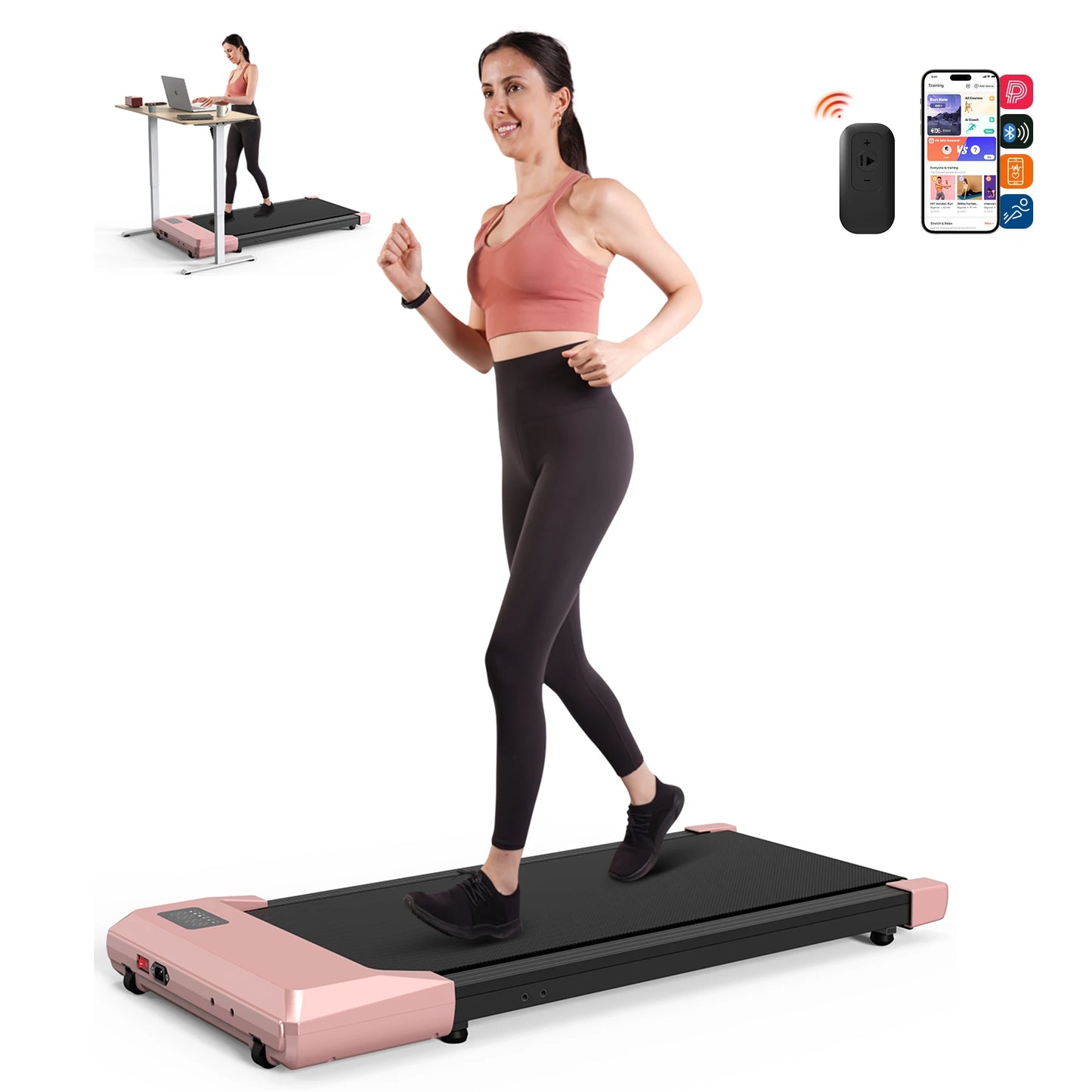 Superun 2-In-1 Run Walking Pad Under Desk Treadmill