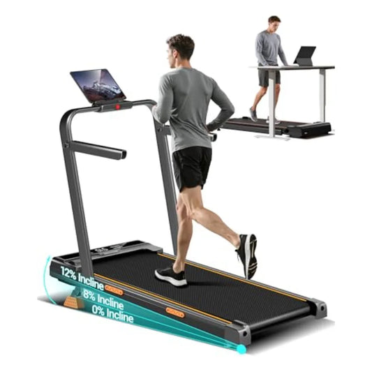XMSJ 3-In-1 Quiet Portable Folding Walking Pad Treadmill With Handles