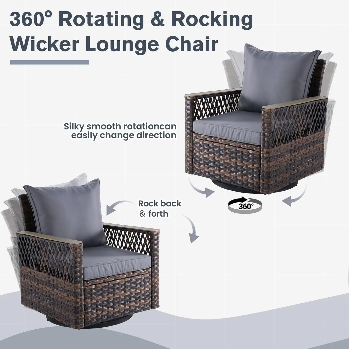 3 Piece Patio Bistro Set With Table All Weather Cushions