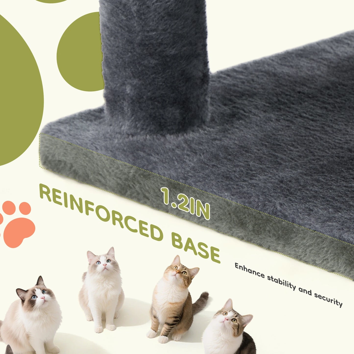 JHK Cat Tree Tower With Condo And Sisal Posts For Indoor Cats