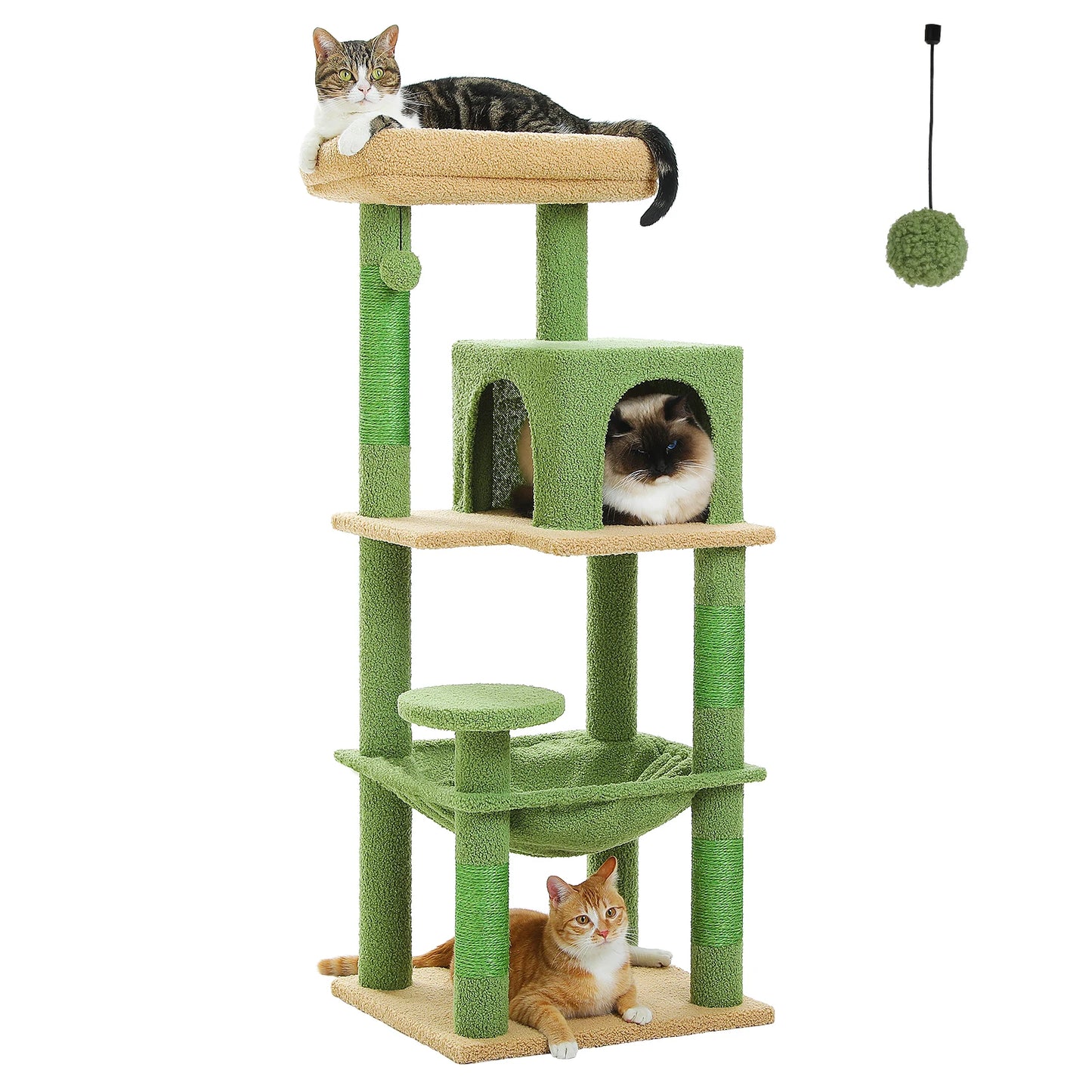 PETEPELA Cat Tree 5-Level Tower For Indoor Cats Large Hammock