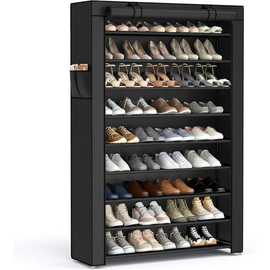 Dustproof Cover Shoe Rack Free Standing Organizer Holds 40-50 Pairs