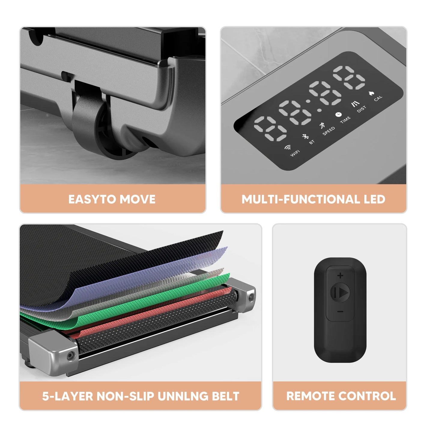 Superun 2-In-1 Run Walking Pad Under Desk Treadmill