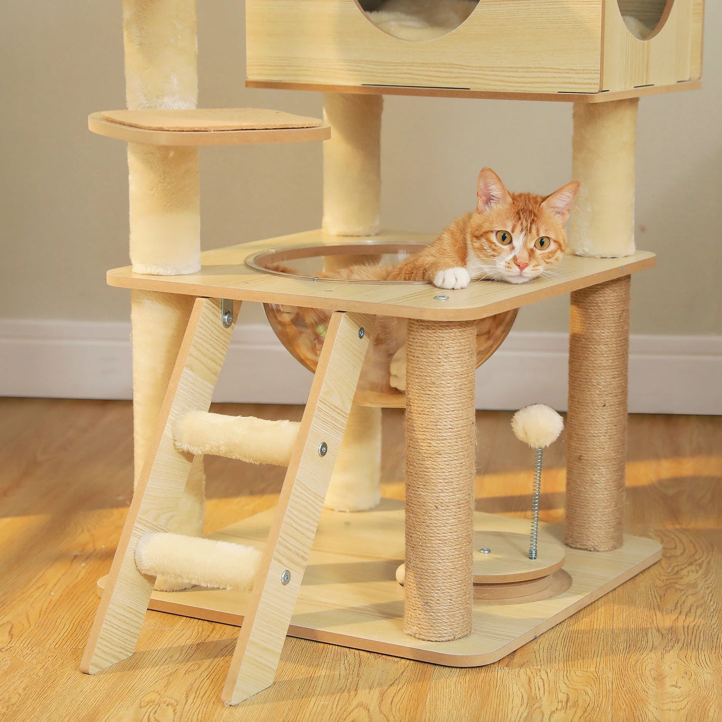 PAWZ Ro Multi Level Cat Tree Indoor Wood Tower With Scratching Posts