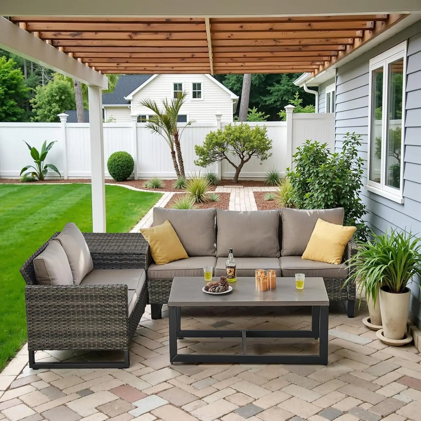 Guohe 5-Seater Patio Conversation Set With Storage Box