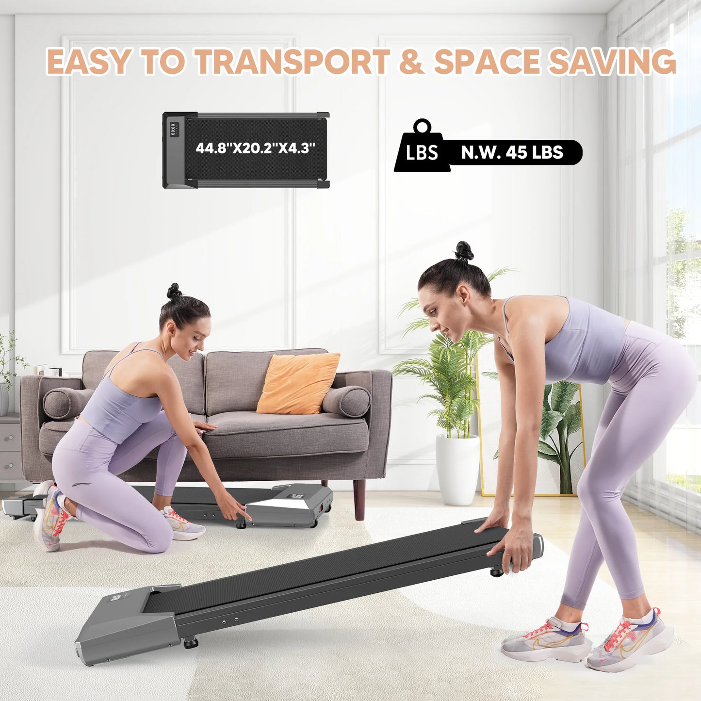 Superun 2-In-1 Run Walking Pad Under Desk Treadmill