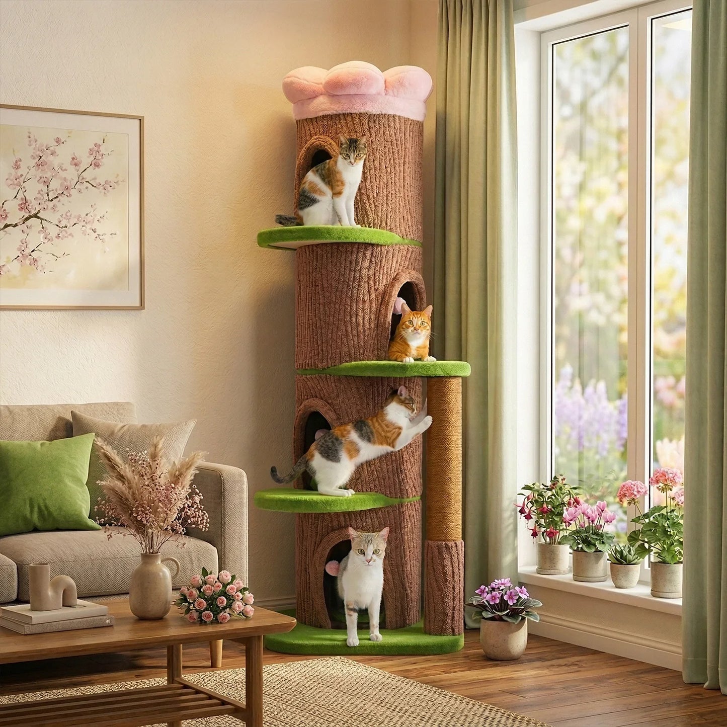 PAWZ Road Large Cat Tree Tower With Condos And Scratching Posts