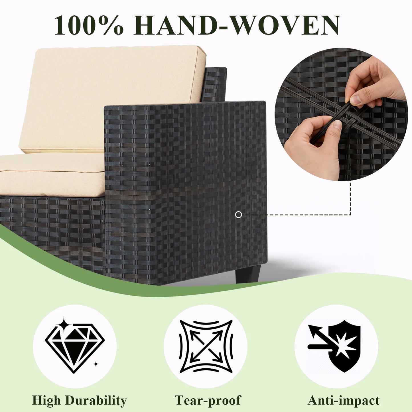 Six To Seven Piece Outdoor Patio Furniture Set With Cushions