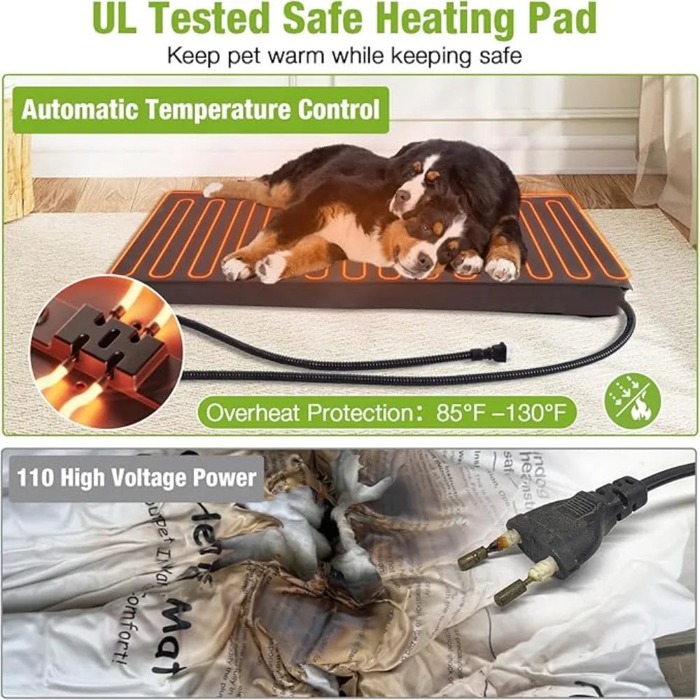 Outdoor Dog Kennel With Safe Heated Pad And Chew-Proof Frame