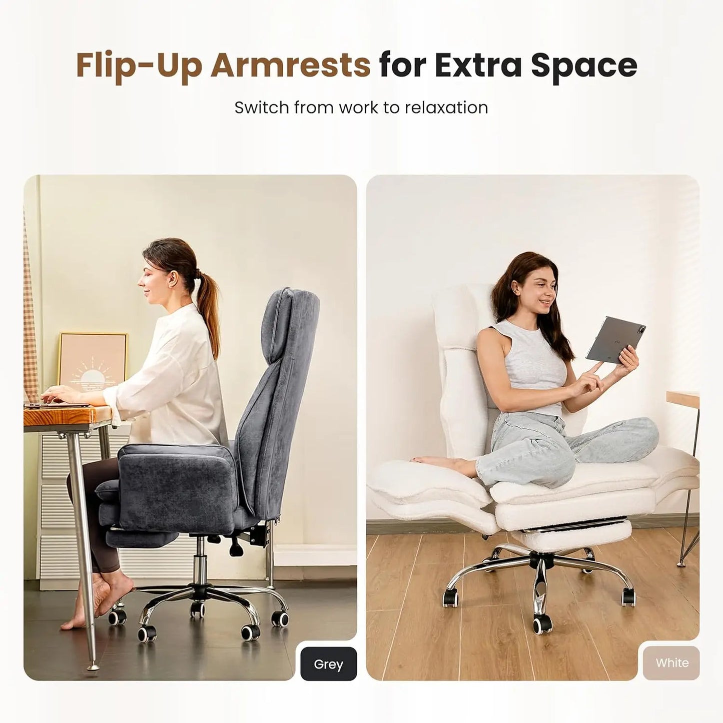 Office Chair With Flip Armrests Ergonomic Executive Gaming Chair