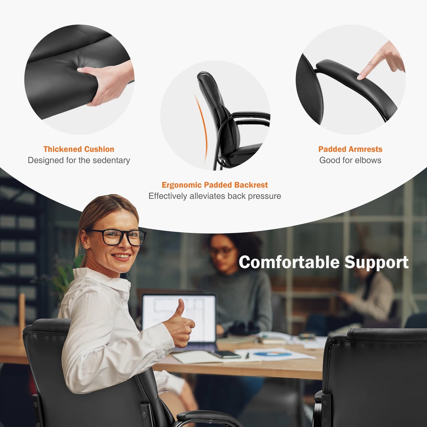 JHK Ergonomic Padded Backrest Living Room Gaming Chair Armrests