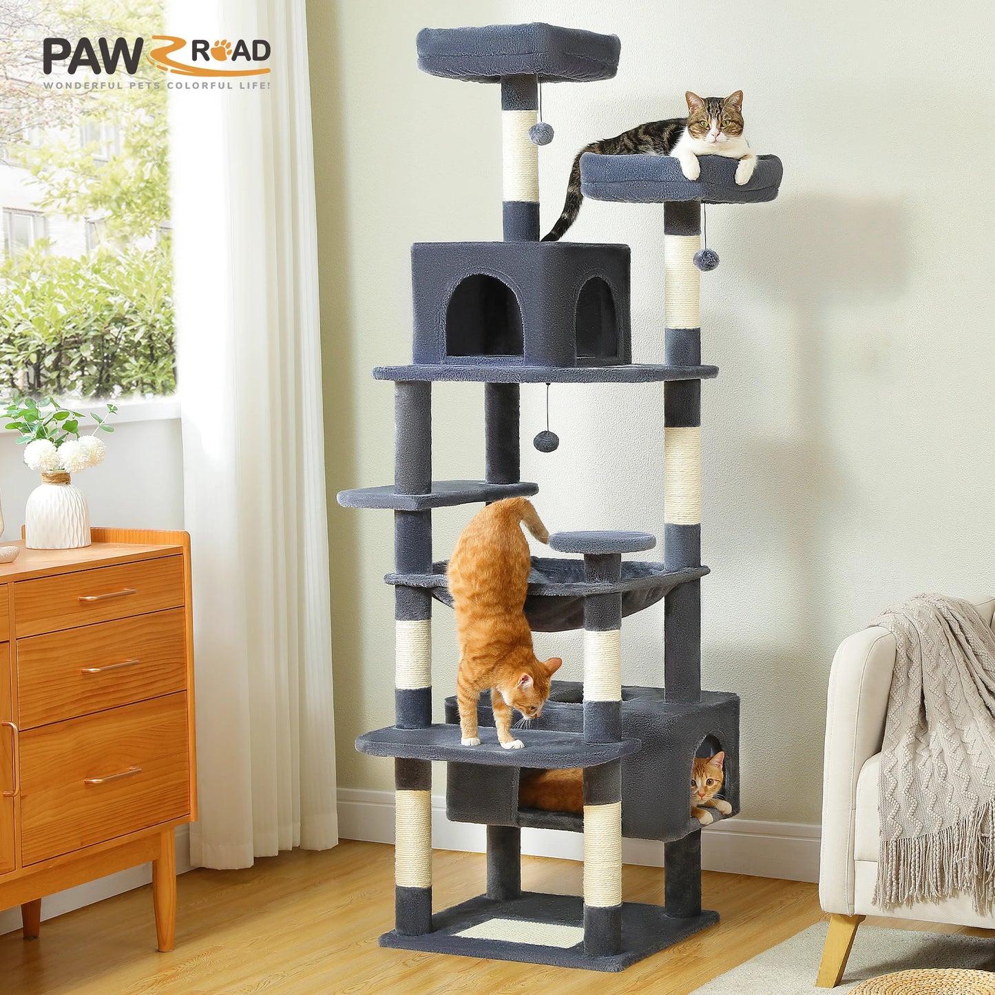 PAWZ Road Large Cat Tree Tower With Scratching Posts