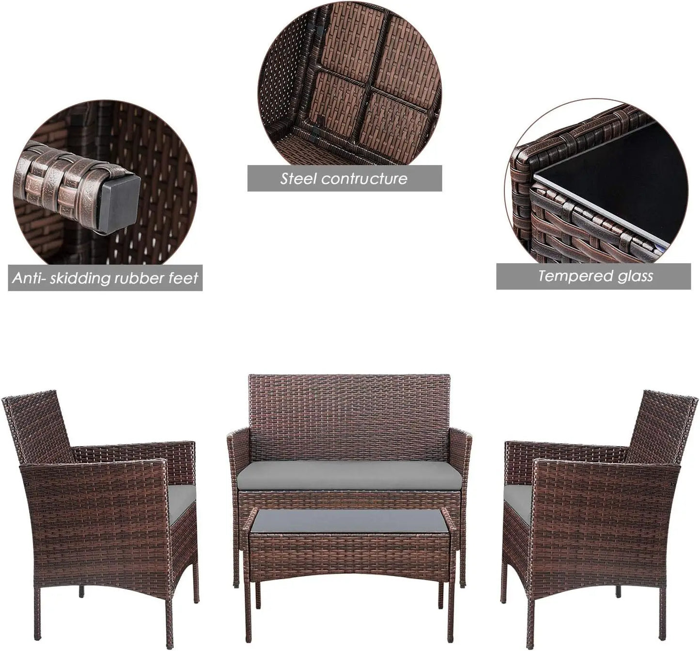 Rattan Wicker Outdoor Patio Furniture Set For Garden Use