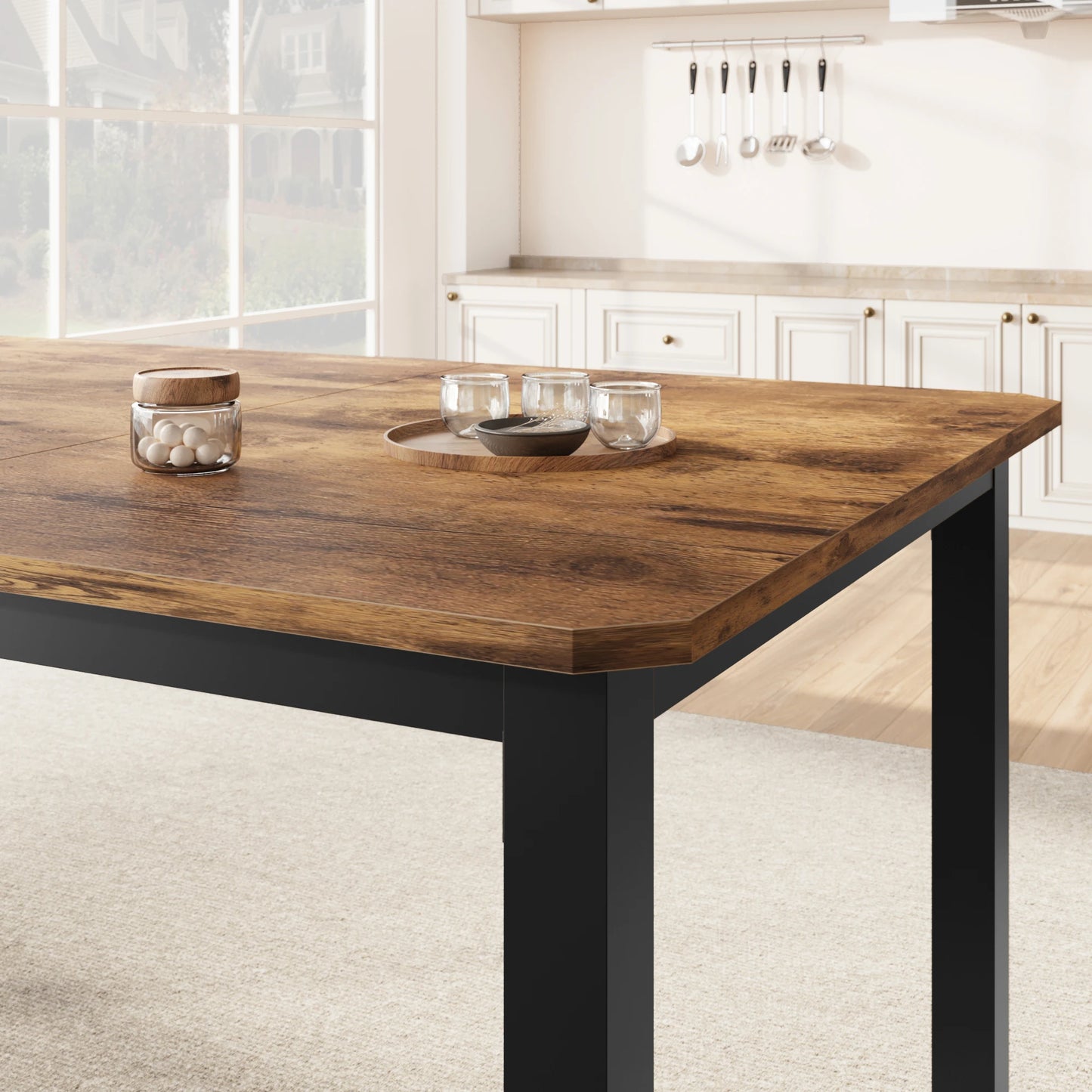 Studyset Modern Morocco Rectangular Dining Table With Cut Corners