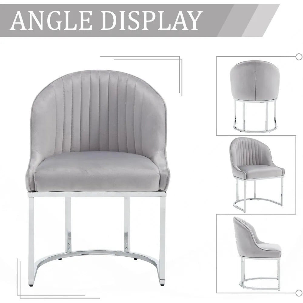 Modern Upholstered Dining Chairs Set Of 4 With Metal Legs
