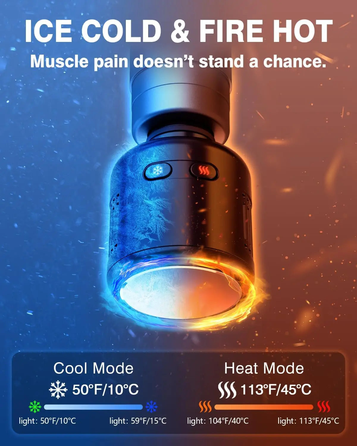 Heat And Cold Therapy Massage Gun Portable Deep Tissue Recovery