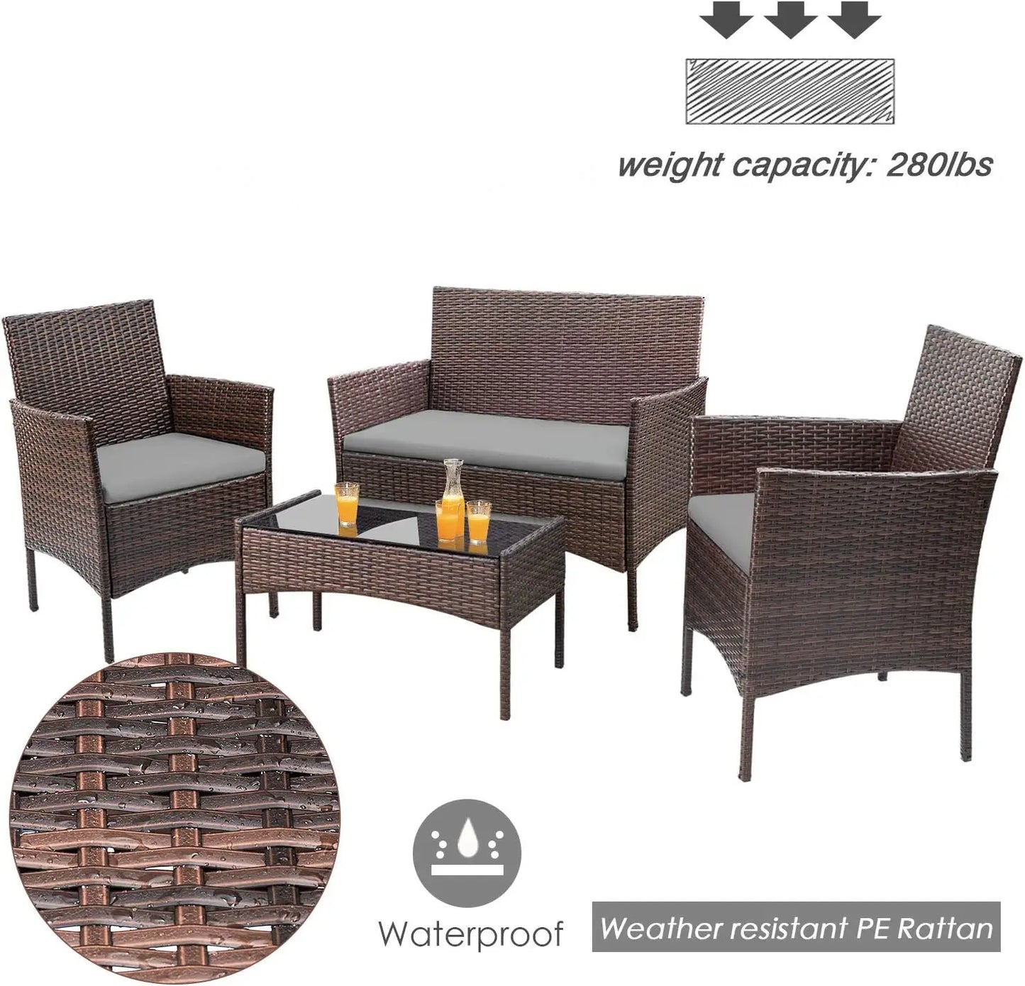 Rattan Wicker Outdoor Patio Furniture Set For Garden Use