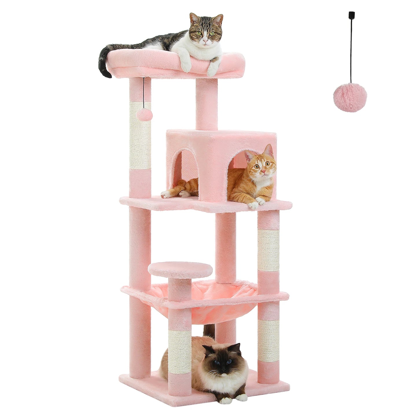 PETEPELA Cat Tree 5-Level Tower For Indoor Cats Large Hammock
