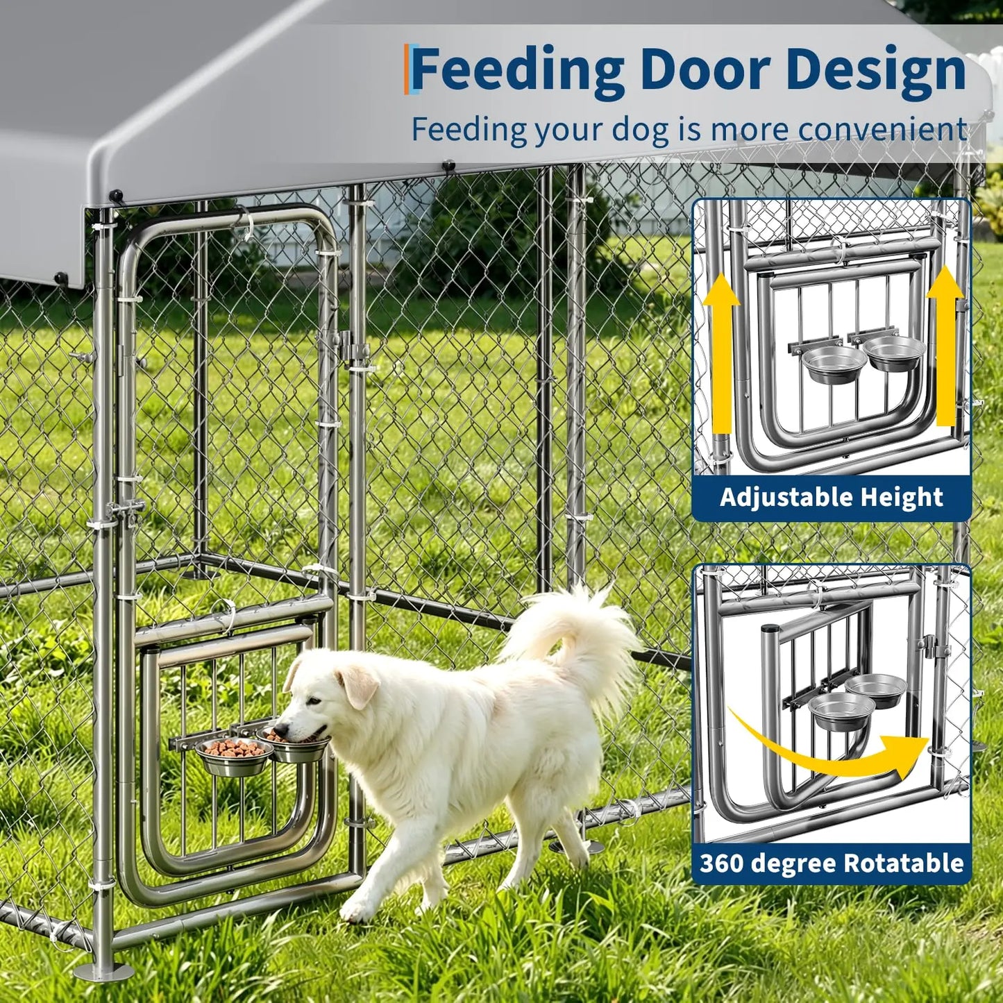 DishyKooker Heavy Duty Outdoor Dog Kennel With Roof Cover