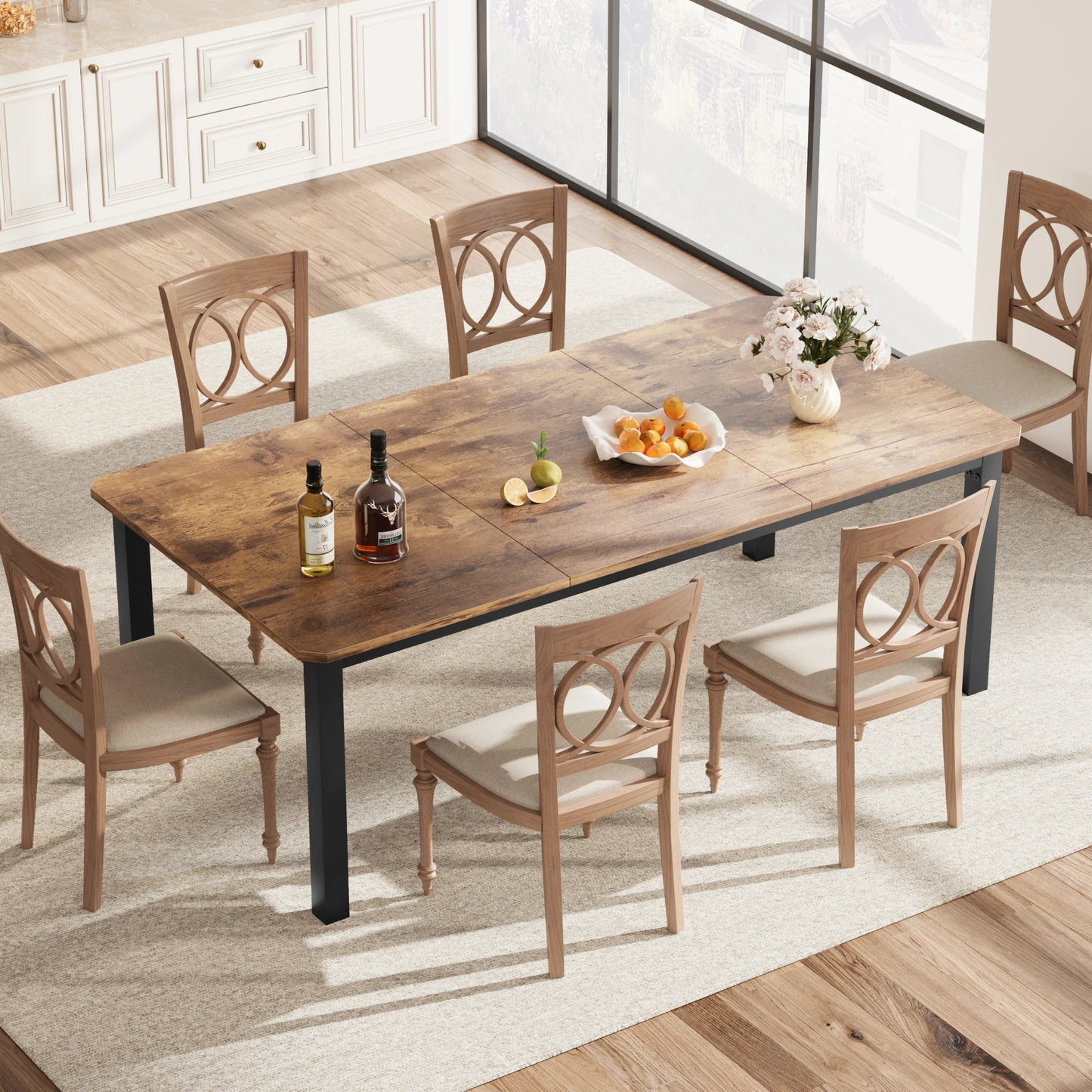 Studyset Modern Morocco Rectangular Dining Table With Cut Corners