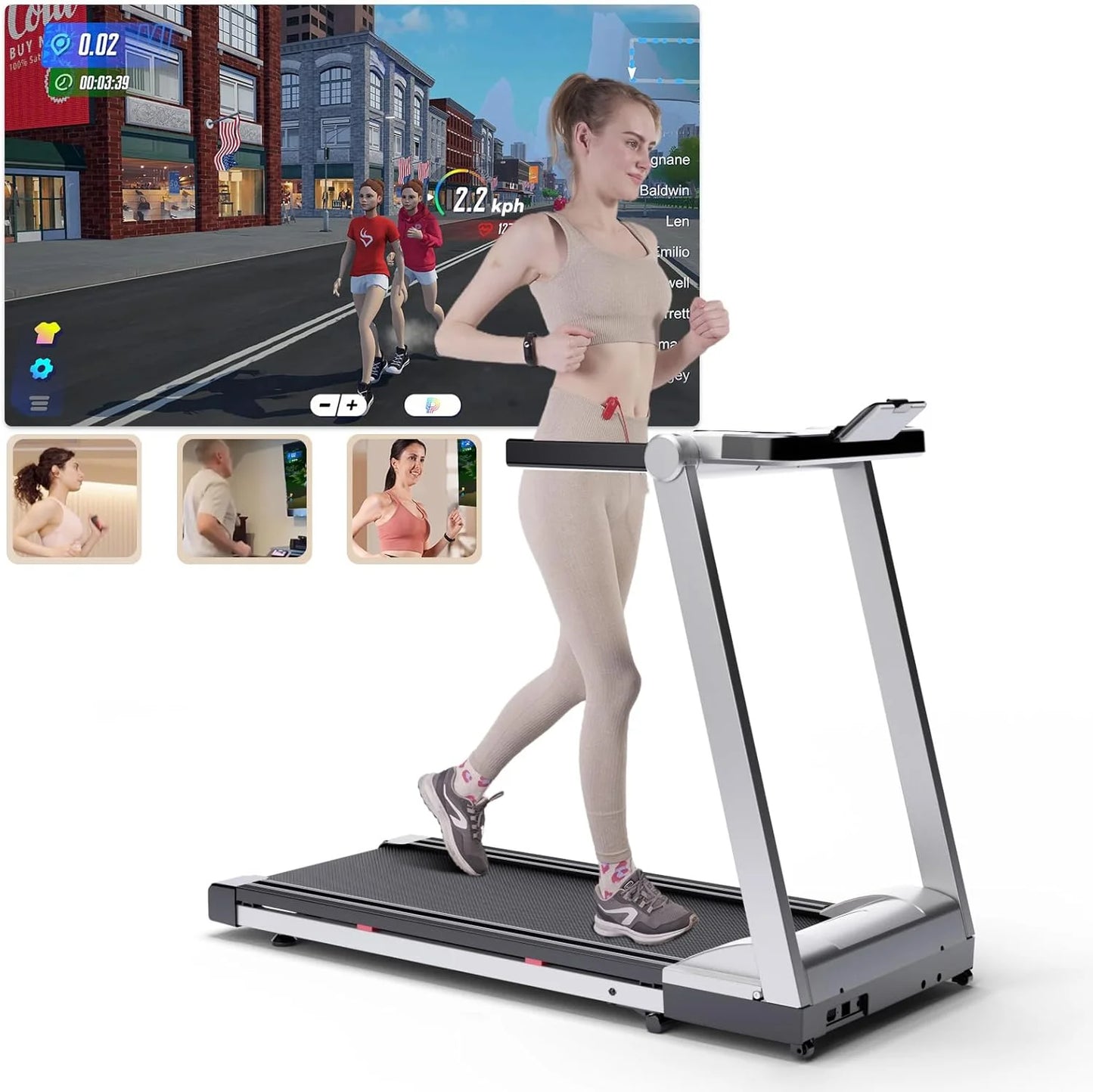 None 3.5HP Foldable Treadmill With Six Percent Incline 10MPH Office