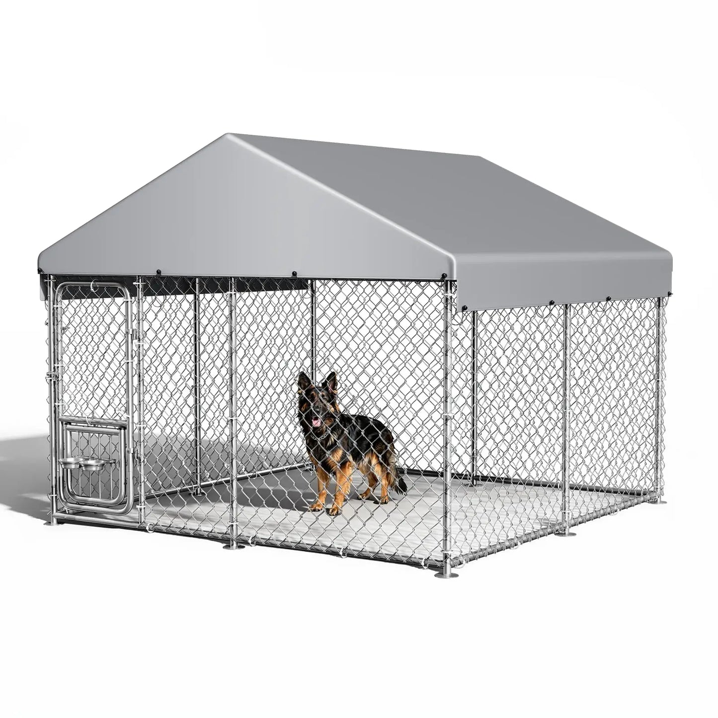 DishyKooker Heavy Duty Outdoor Dog Kennel With Roof Cover