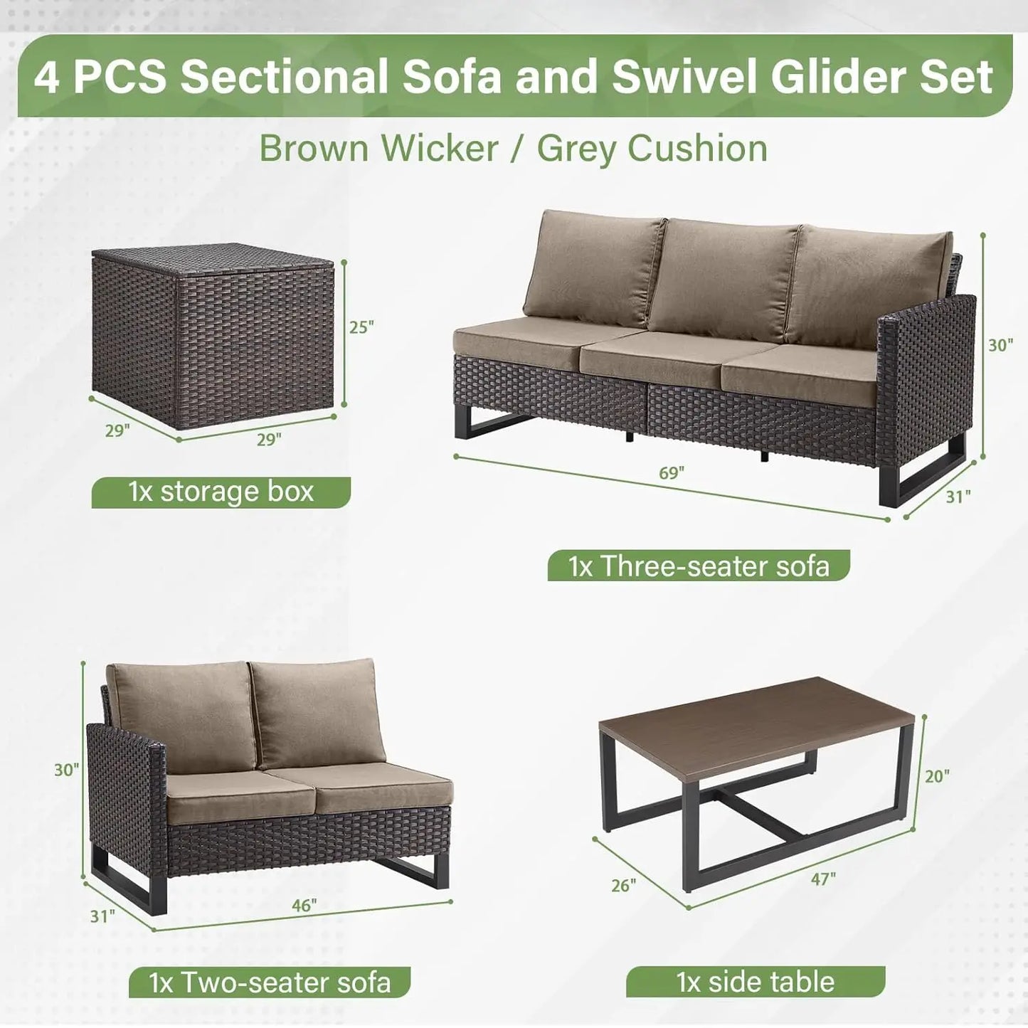Guohe 5-Seater Patio Conversation Set With Storage Box