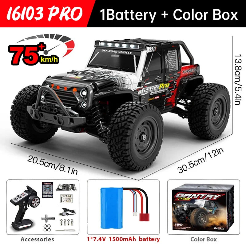 WLtoys 16101 Pro RC Car High Speed 75KMH 4WD LEDLights