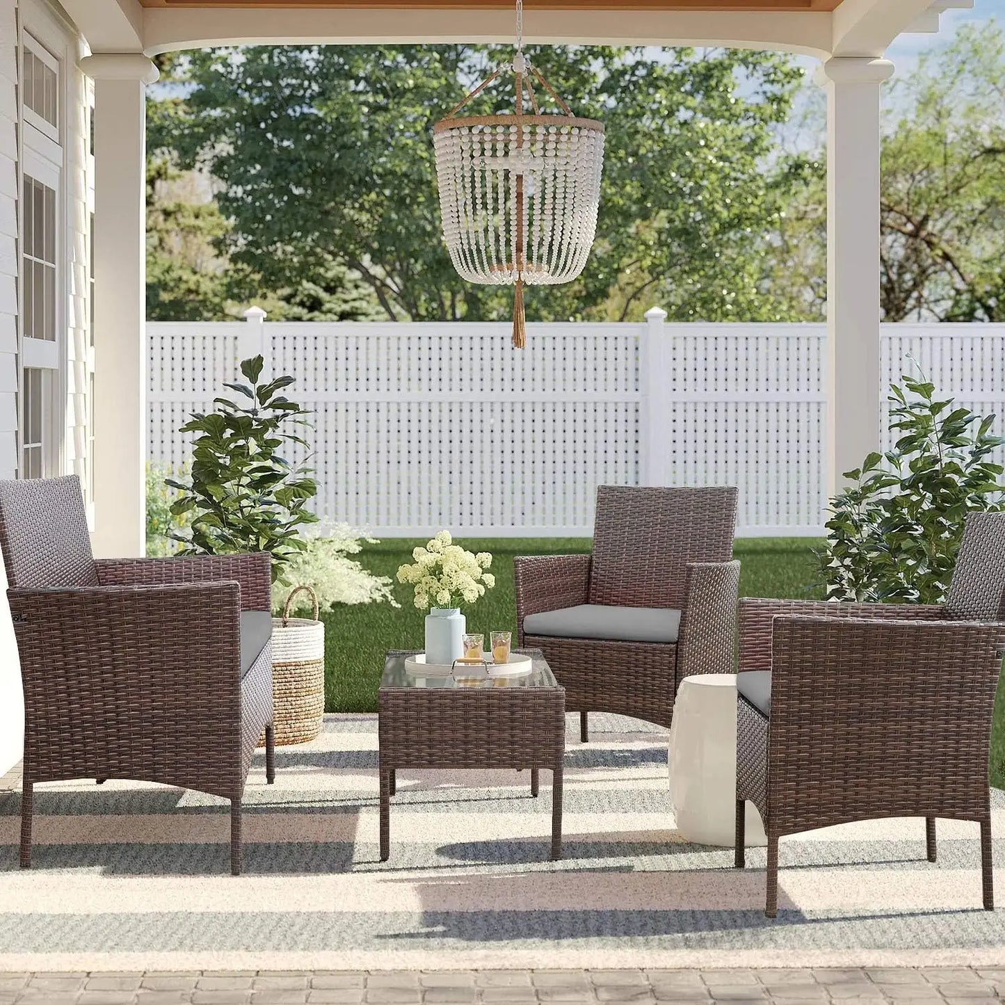 Rattan Wicker Outdoor Patio Furniture Set For Garden Use