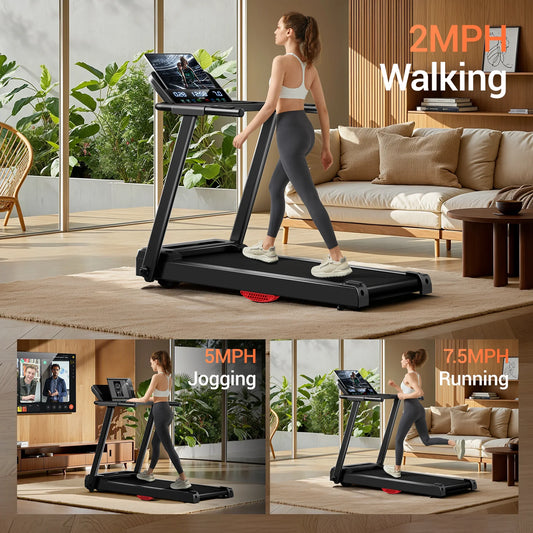 NONEDriving 3.0HP Brushless Foldable Home Treadmill With Heart Rate Monitor