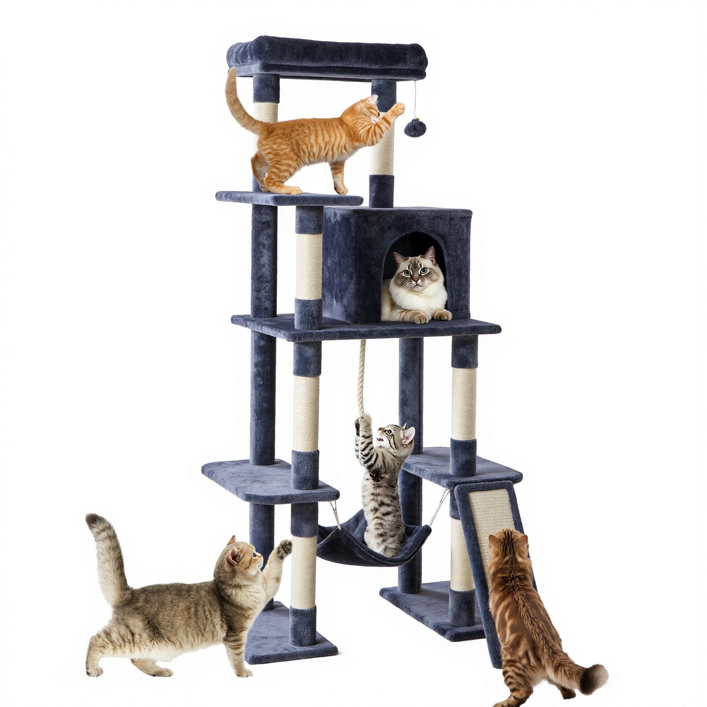 JHK Cat Tree Tower For Indoor Cats Multi Level Scratching Posts