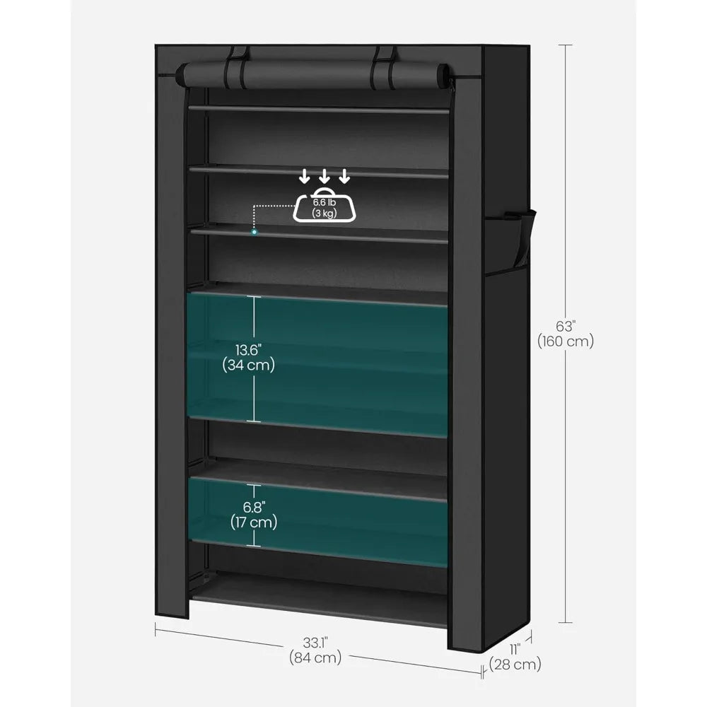 Dustproof Cover Shoe Rack Free Standing Organizer Holds 40-50 Pairs