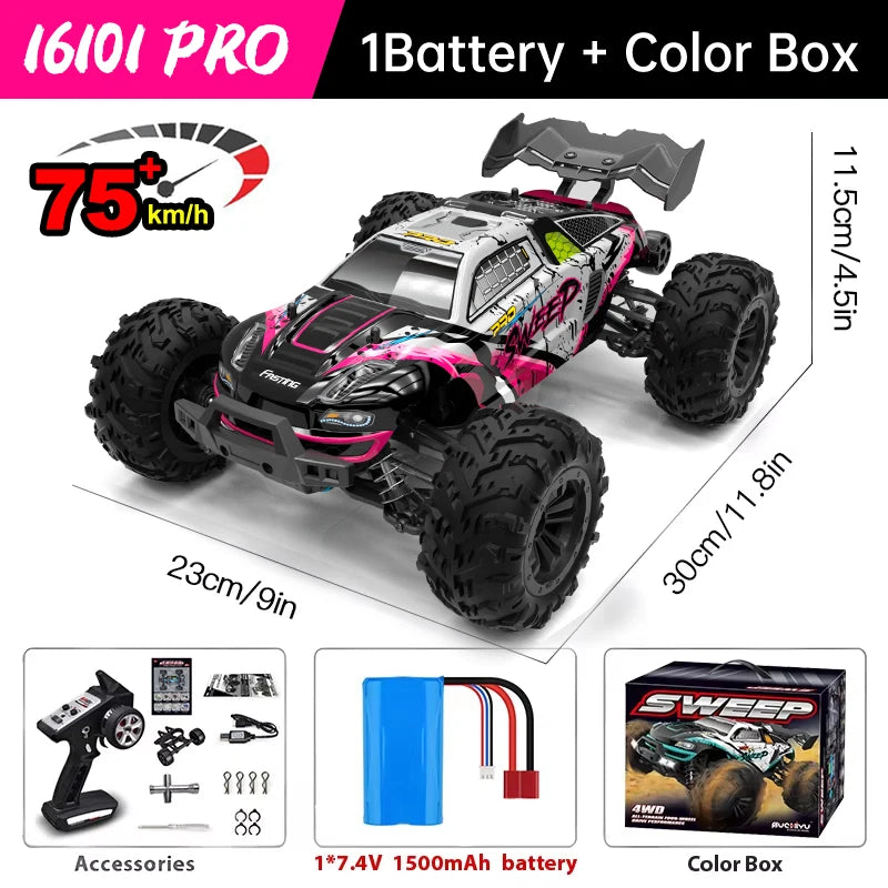 WLtoys 16101 Pro RC Car High Speed 75KMH 4WD LEDLights