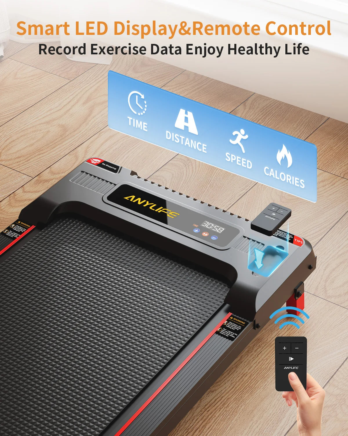 NONEDriving Under Desk Treadmill With Incline Walking Pad 2.5HP