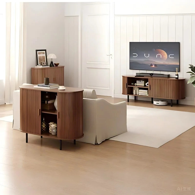 ONBRILL Sideboard Buffet Cabinet With Sliding Door Adjustable Shelf