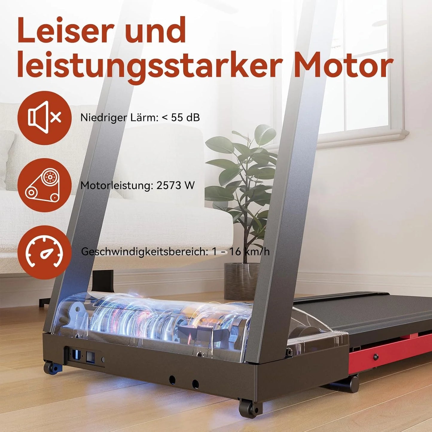 None 3.5HP Foldable Treadmill With Six Percent Incline 10MPH Office