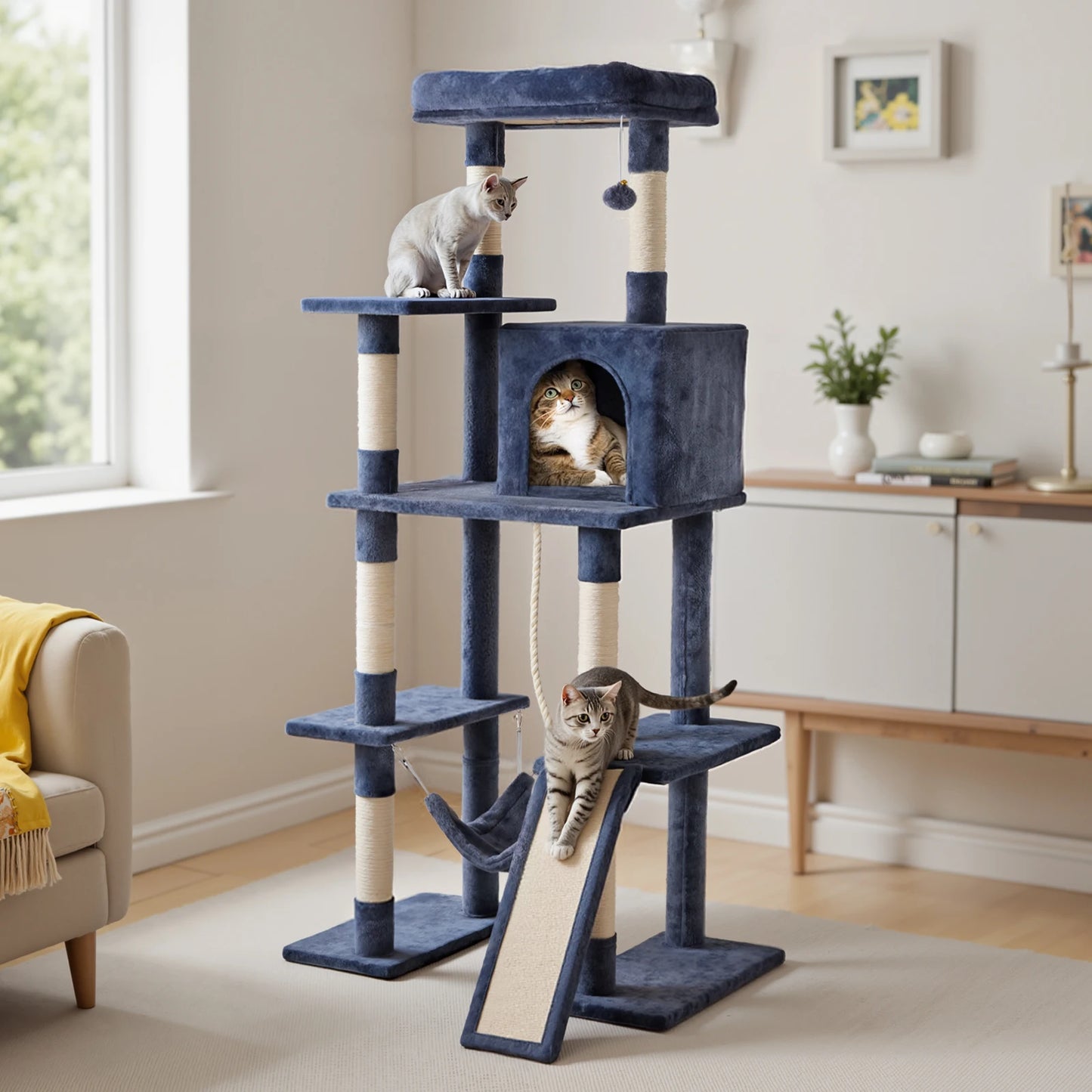 JHK Cat Tree Tower For Indoor Cats Multi Level Scratching Posts