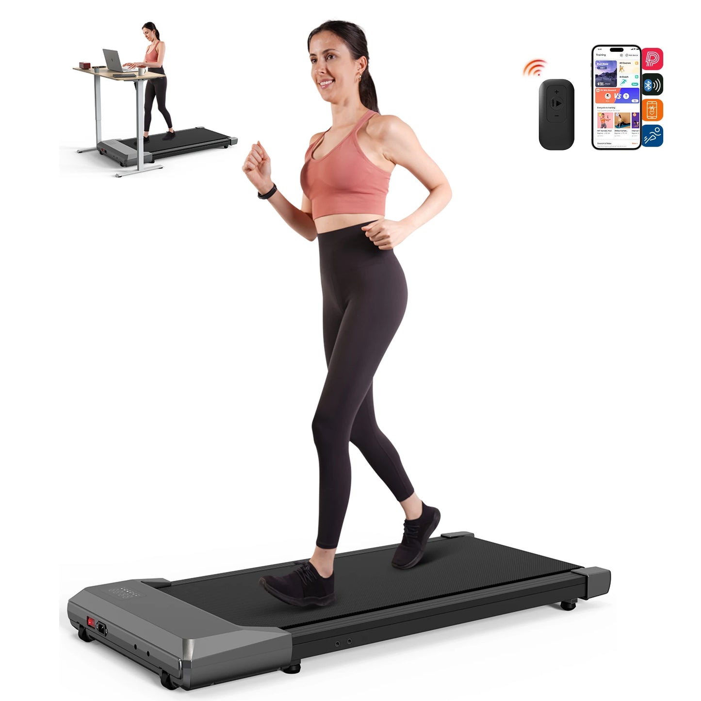 Superun 2-In-1 Run Walking Pad Under Desk Treadmill