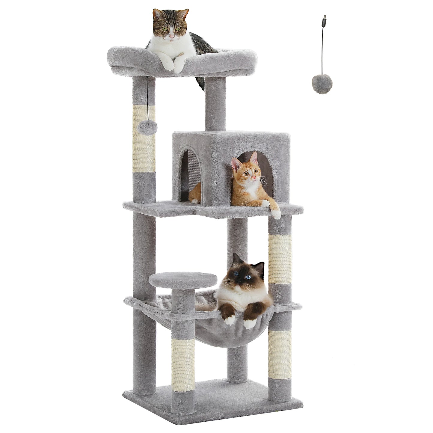 PETEPELA Cat Tree 5-Level Tower For Indoor Cats Large Hammock