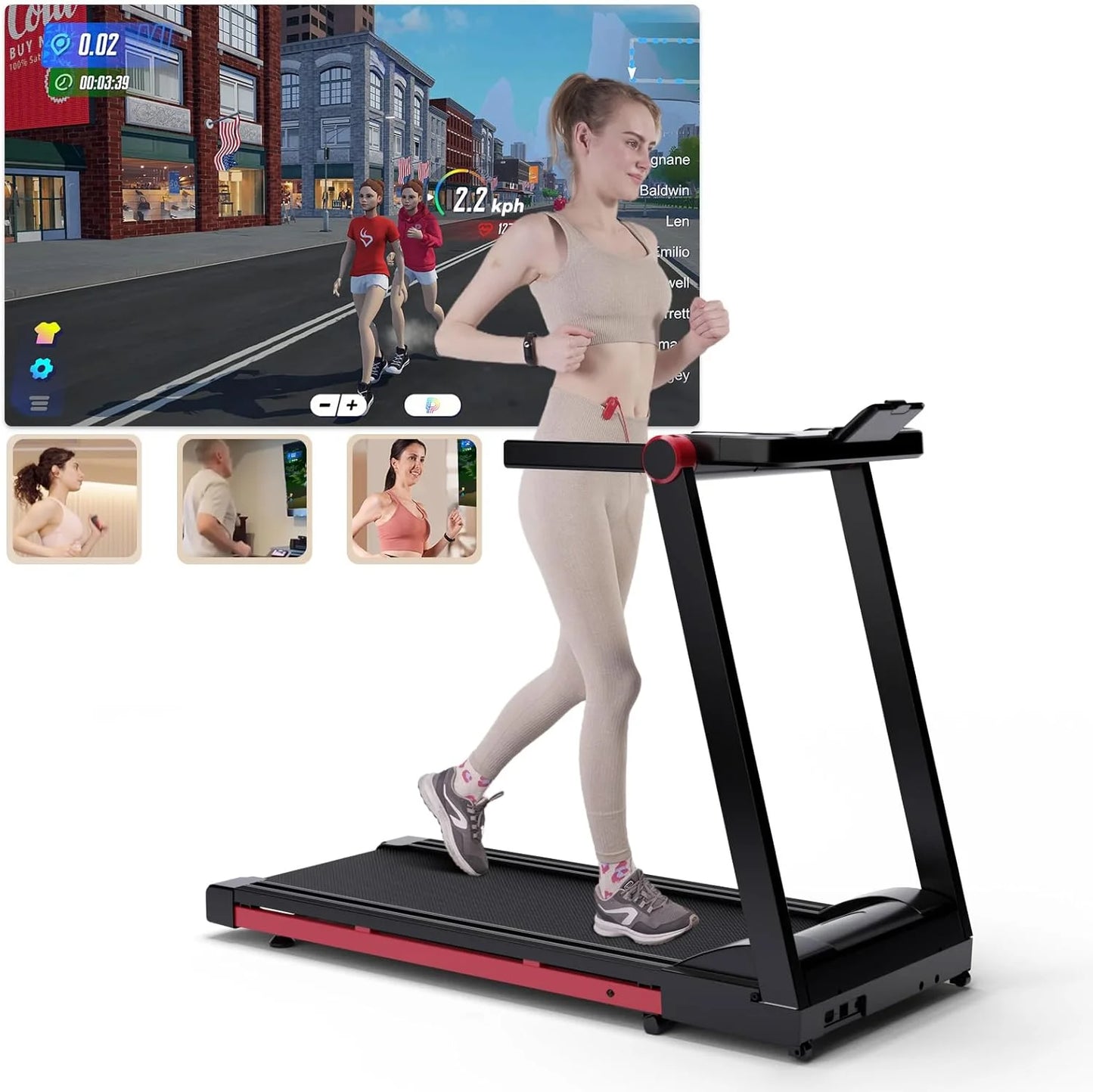 None 3.5HP Foldable Treadmill With Six Percent Incline 10MPH Office